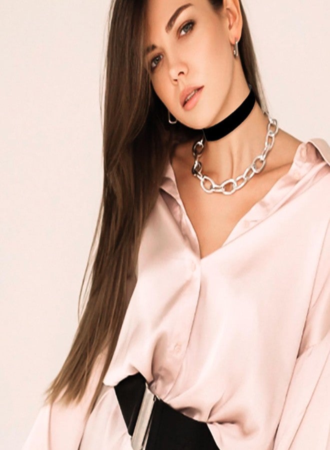 nylry 4pcs Black Choker Necklace for Women Black Velvet Choker Set Black Choker Necklaces Classic Chokers for Women Adjustable Gothic Collar Necklace for Party Cosplay Choker Jewelry-4 - Image 5